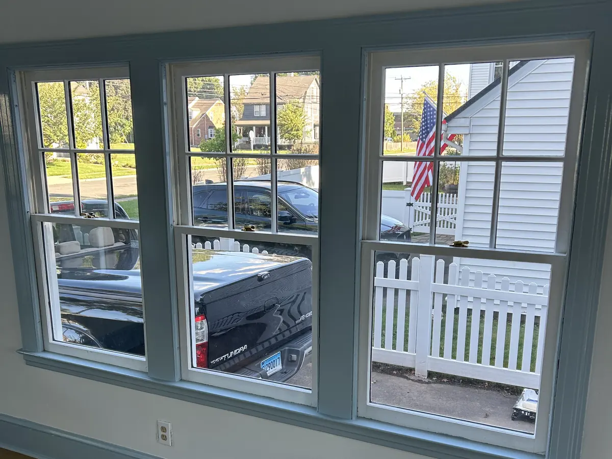 Window trim and casings painted in a Central Connecticut sunroom