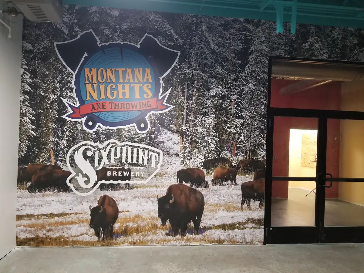 Large format wall mural installed in a Central Connecticut commercial space
